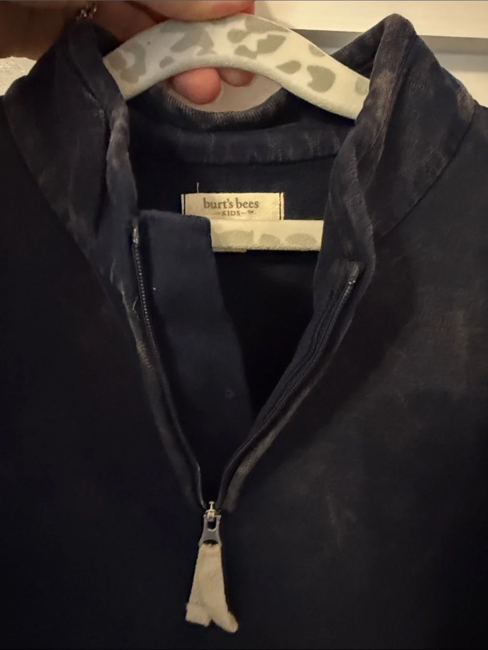 Burt's Bees Baby Navy Quarter-Zip Hoodie